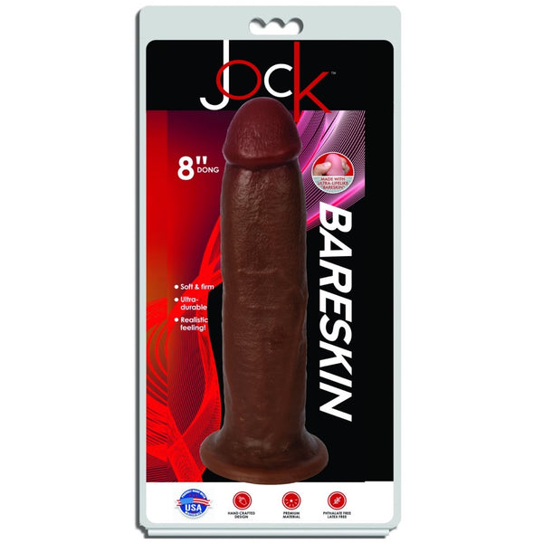 Curve Novelties Jock 8" Bareskin Dildo - Dark - Extreme Toyz Singapore - https://extremetoyz.com.sg - Sex Toys and Lingerie Online Store - Bondage Gear / Vibrators / Electrosex Toys / Wireless Remote Control Vibes / Sexy Lingerie and Role Play / BDSM / Dungeon Furnitures / Dildos and Strap Ons  / Anal and Prostate Massagers / Anal Douche and Cleaning Aide / Delay Sprays and Gels / Lubricants and more...