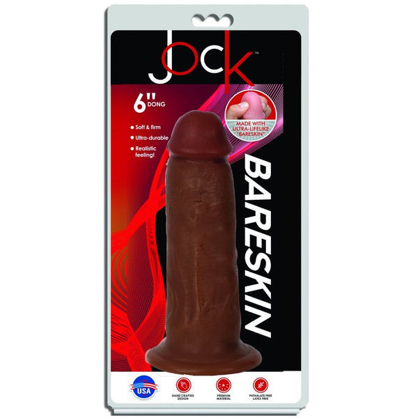 Curve Novelties Jock 6" Bareskin Dildo - Dark - Extreme Toyz Singapore - https://extremetoyz.com.sg - Sex Toys and Lingerie Online Store - Bondage Gear / Vibrators / Electrosex Toys / Wireless Remote Control Vibes / Sexy Lingerie and Role Play / BDSM / Dungeon Furnitures / Dildos and Strap Ons  / Anal and Prostate Massagers / Anal Douche and Cleaning Aide / Delay Sprays and Gels / Lubricants and more...