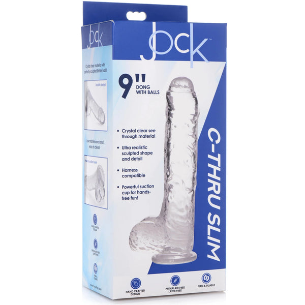 Jock C-Thru Dildo with Balls and Foreskin - 9"