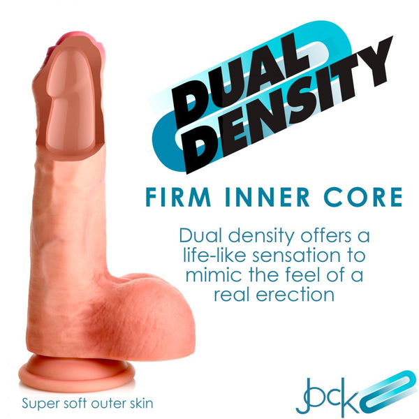 Curve Novelties Jock 8.7" Dual Density Uncut Silicone Dildo with Balls - Extreme Toyz Singapore - https://extremetoyz.com.sg - Sex Toys and Lingerie Online Store - Bondage Gear / Vibrators / Electrosex Toys / Wireless Remote Control Vibes / Sexy Lingerie and Role Play / BDSM / Dungeon Furnitures / Dildos and Strap Ons  / Anal and Prostate Massagers / Anal Douche and Cleaning Aide / Delay Sprays and Gels / Lubricants and more...