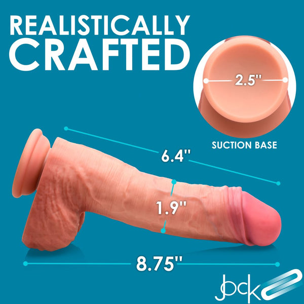 Curve Novelties Jock 8.75" Dual Density Uncut Silicone Dildo with Balls - Extreme Toyz Singapore - https://extremetoyz.com.sg - Sex Toys and Lingerie Online Store - Bondage Gear / Vibrators / Electrosex Toys / Wireless Remote Control Vibes / Sexy Lingerie and Role Play / BDSM / Dungeon Furnitures / Dildos and Strap Ons  / Anal and Prostate Massagers / Anal Douche and Cleaning Aide / Delay Sprays and Gels / Lubricants and more...