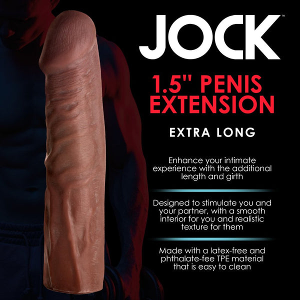 Curve Novelties Jock Extra Long 1.5 Inch Penis Extension - Dark - Extreme Toyz Singapore - https://extremetoyz.com.sg - Sex Toys and Lingerie Online Store - Bondage Gear / Vibrators / Electrosex Toys / Wireless Remote Control Vibes / Sexy Lingerie and Role Play / BDSM / Dungeon Furnitures / Dildos and Strap Ons  / Anal and Prostate Massagers / Anal Douche and Cleaning Aide / Delay Sprays and Gels / Lubricants and more...