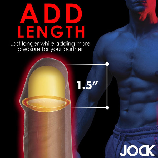 Curve Novelties Jock Extra Long 1.5 Inch Penis Extension - Dark - Extreme Toyz Singapore - https://extremetoyz.com.sg - Sex Toys and Lingerie Online Store - Bondage Gear / Vibrators / Electrosex Toys / Wireless Remote Control Vibes / Sexy Lingerie and Role Play / BDSM / Dungeon Furnitures / Dildos and Strap Ons  / Anal and Prostate Massagers / Anal Douche and Cleaning Aide / Delay Sprays and Gels / Lubricants and more...