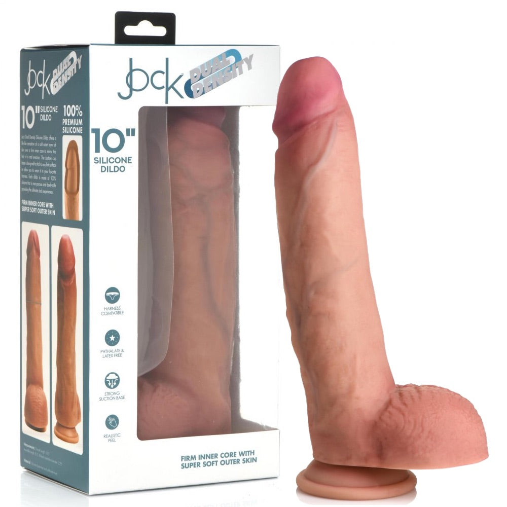 Curve Novelties Jock Ultra Realistic Dual Density Silicone Dildo with Balls - 10" - Extreme Toyz Singapore - https://extremetoyz.com.sg - Sex Toys and Lingerie Online Store