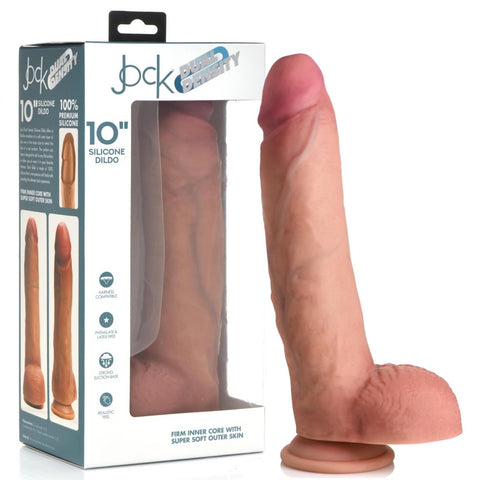 Curve Novelties Jock Ultra Realistic Dual Density Silicone Dildo with Balls - 10" - Extreme Toyz Singapore - https://extremetoyz.com.sg - Sex Toys and Lingerie Online Store