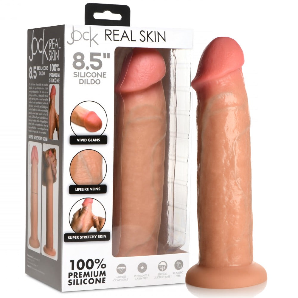 Curve Novelties Jock Real Skin Silicone Dildo - 8.5" - Extreme Toyz Singapore - https://extremetoyz.com.sg - Sex Toys and Lingerie Online Store - Bondage Gear / Vibrators / Electrosex Toys / Wireless Remote Control Vibes / Sexy Lingerie and Role Play / BDSM / Dungeon Furnitures / Dildos and Strap Ons  / Anal and Prostate Massagers / Anal Douche and Cleaning Aide / Delay Sprays and Gels / Lubricants and more...