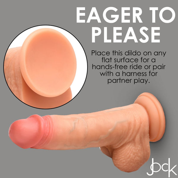 Curve Novelties Jock Real Skin Silicone Dildo with Balls - 8" - Extreme Toyz Singapore - https://extremetoyz.com.sg - Sex Toys and Lingerie Online Store - Bondage Gear / Vibrators / Electrosex Toys / Wireless Remote Control Vibes / Sexy Lingerie and Role Play / BDSM / Dungeon Furnitures / Dildos and Strap Ons  / Anal and Prostate Massagers / Anal Douche and Cleaning Aide / Delay Sprays and Gels / Lubricants and more...