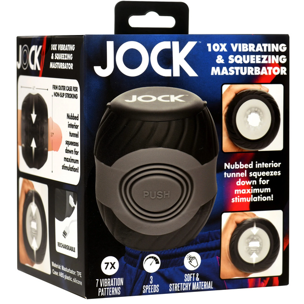 Jock 10X Vibrating & Squeezing Rechargeable Masturbator