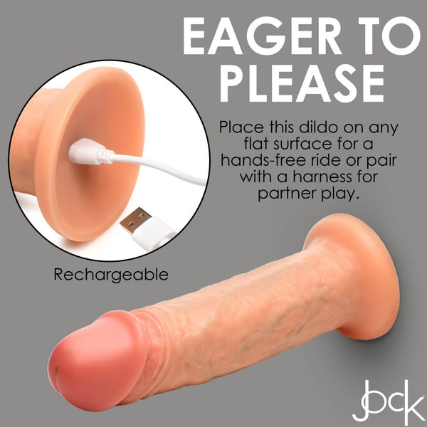 Curve Novelties Jock 10X Real Skin Rechargeable Vibrating Dildo - 8" - Extreme Toyz Singapore - https://extremetoyz.com.sg - Sex Toys and Lingerie Online Store - Bondage Gear / Vibrators / Electrosex Toys / Wireless Remote Control Vibes / Sexy Lingerie and Role Play / BDSM / Dungeon Furnitures / Dildos and Strap Ons  / Anal and Prostate Massagers / Anal Douche and Cleaning Aide / Delay Sprays and Gels / Lubricants and more...