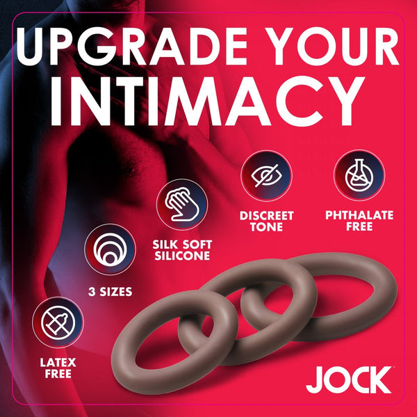 Curve Novelties Jock Discreet Silicone Cock Ring Set - Dark - Extreme Toyz Singapore - https://extremetoyz.com.sg - Sex Toys and Lingerie Online Store - Bondage Gear / Vibrators / Electrosex Toys / Wireless Remote Control Vibes / Sexy Lingerie and Role Play / BDSM / Dungeon Furnitures / Dildos and Strap Ons &nbsp;/ Anal and Prostate Massagers / Anal Douche and Cleaning Aide / Delay Sprays and Gels / Lubricants and more...