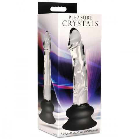 Curve Novelties Pleasure Crystals 7.6" Glass Dildo with Silicone Base - Extreme Toyz Singapore - https://extremetoyz.com.sg - Sex Toys and Lingerie Online Store - Bondage Gear / Vibrators / Electrosex Toys / Wireless Remote Control Vibes / Sexy Lingerie and Role Play / BDSM / Dungeon Furnitures / Dildos and Strap Ons  / Anal and Prostate Massagers / Anal Douche and Cleaning Aide / Delay Sprays and Gels / Lubricants and more...