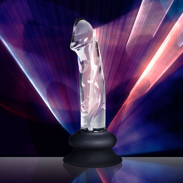 Curve Novelties Pleasure Crystals 7.6" Glass Dildo with Silicone Base - Extreme Toyz Singapore - https://extremetoyz.com.sg - Sex Toys and Lingerie Online Store - Bondage Gear / Vibrators / Electrosex Toys / Wireless Remote Control Vibes / Sexy Lingerie and Role Play / BDSM / Dungeon Furnitures / Dildos and Strap Ons  / Anal and Prostate Massagers / Anal Douche and Cleaning Aide / Delay Sprays and Gels / Lubricants and more...