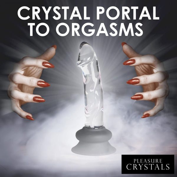 Curve Novelties Pleasure Crystals 7.6" Glass Dildo with Silicone Base - Extreme Toyz Singapore - https://extremetoyz.com.sg - Sex Toys and Lingerie Online Store - Bondage Gear / Vibrators / Electrosex Toys / Wireless Remote Control Vibes / Sexy Lingerie and Role Play / BDSM / Dungeon Furnitures / Dildos and Strap Ons  / Anal and Prostate Massagers / Anal Douche and Cleaning Aide / Delay Sprays and Gels / Lubricants and more...