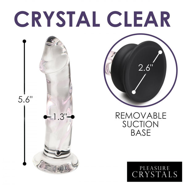 Curve Novelties Pleasure Crystals 7.6" Glass Dildo with Silicone Base - Extreme Toyz Singapore - https://extremetoyz.com.sg - Sex Toys and Lingerie Online Store - Bondage Gear / Vibrators / Electrosex Toys / Wireless Remote Control Vibes / Sexy Lingerie and Role Play / BDSM / Dungeon Furnitures / Dildos and Strap Ons  / Anal and Prostate Massagers / Anal Douche and Cleaning Aide / Delay Sprays and Gels / Lubricants and more...