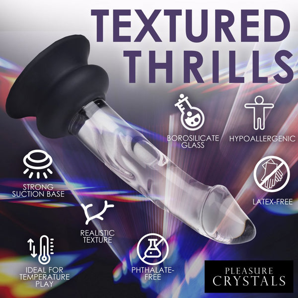 Curve Novelties Pleasure Crystals 7.6" Glass Dildo with Silicone Base - Extreme Toyz Singapore - https://extremetoyz.com.sg - Sex Toys and Lingerie Online Store - Bondage Gear / Vibrators / Electrosex Toys / Wireless Remote Control Vibes / Sexy Lingerie and Role Play / BDSM / Dungeon Furnitures / Dildos and Strap Ons  / Anal and Prostate Massagers / Anal Douche and Cleaning Aide / Delay Sprays and Gels / Lubricants and more...