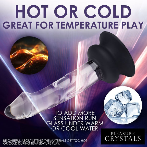 Curve Novelties Pleasure Crystals 7.6" Glass Dildo with Silicone Base - Extreme Toyz Singapore - https://extremetoyz.com.sg - Sex Toys and Lingerie Online Store - Bondage Gear / Vibrators / Electrosex Toys / Wireless Remote Control Vibes / Sexy Lingerie and Role Play / BDSM / Dungeon Furnitures / Dildos and Strap Ons  / Anal and Prostate Massagers / Anal Douche and Cleaning Aide / Delay Sprays and Gels / Lubricants and more...