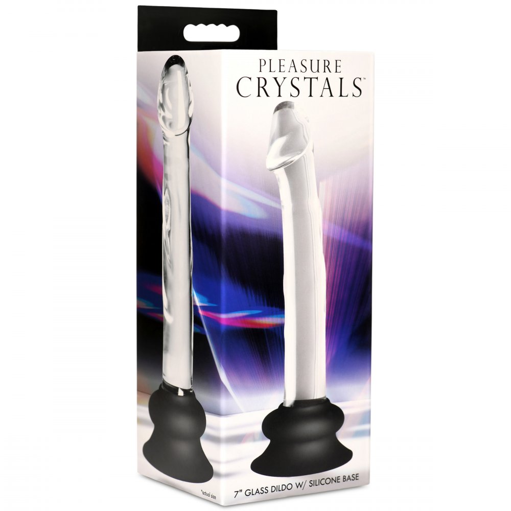 Curve Novelties Pleasure Crystals 7" Glass Dildo with Silicone Base - Extreme Toyz Singapore - https://extremetoyz.com.sg - Sex Toys and Lingerie Online Store - Bondage Gear / Vibrators / Electrosex Toys / Wireless Remote Control Vibes / Sexy Lingerie and Role Play / BDSM / Dungeon Furnitures / Dildos and Strap Ons  / Anal and Prostate Massagers / Anal Douche and Cleaning Aide / Delay Sprays and Gels / Lubricants and more...