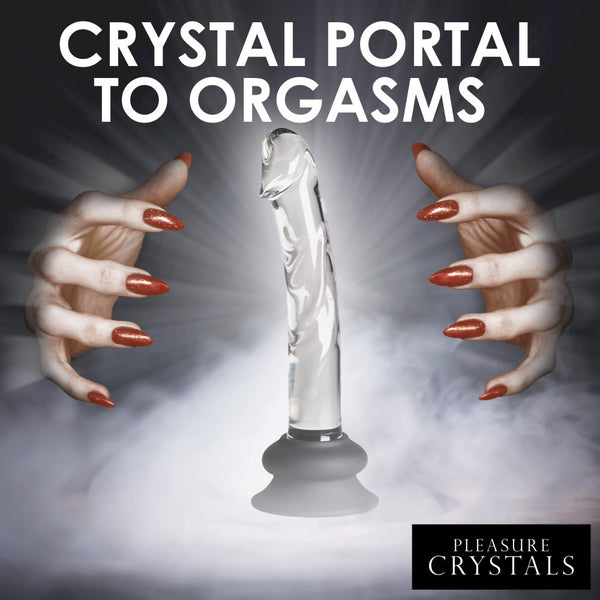 Curve Novelties Pleasure Crystals 7" Glass Dildo with Silicone Base - Extreme Toyz Singapore - https://extremetoyz.com.sg - Sex Toys and Lingerie Online Store - Bondage Gear / Vibrators / Electrosex Toys / Wireless Remote Control Vibes / Sexy Lingerie and Role Play / BDSM / Dungeon Furnitures / Dildos and Strap Ons  / Anal and Prostate Massagers / Anal Douche and Cleaning Aide / Delay Sprays and Gels / Lubricants and more...