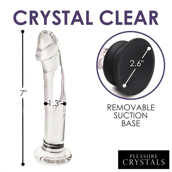 Curve Novelties Pleasure Crystals 7" Glass Dildo with Silicone Base - Extreme Toyz Singapore - https://extremetoyz.com.sg - Sex Toys and Lingerie Online Store - Bondage Gear / Vibrators / Electrosex Toys / Wireless Remote Control Vibes / Sexy Lingerie and Role Play / BDSM / Dungeon Furnitures / Dildos and Strap Ons  / Anal and Prostate Massagers / Anal Douche and Cleaning Aide / Delay Sprays and Gels / Lubricants and more...