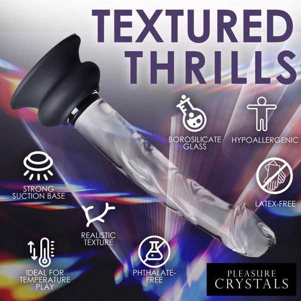 Curve Novelties Pleasure Crystals 7" Glass Dildo with Silicone Base - Extreme Toyz Singapore - https://extremetoyz.com.sg - Sex Toys and Lingerie Online Store - Bondage Gear / Vibrators / Electrosex Toys / Wireless Remote Control Vibes / Sexy Lingerie and Role Play / BDSM / Dungeon Furnitures / Dildos and Strap Ons  / Anal and Prostate Massagers / Anal Douche and Cleaning Aide / Delay Sprays and Gels / Lubricants and more...