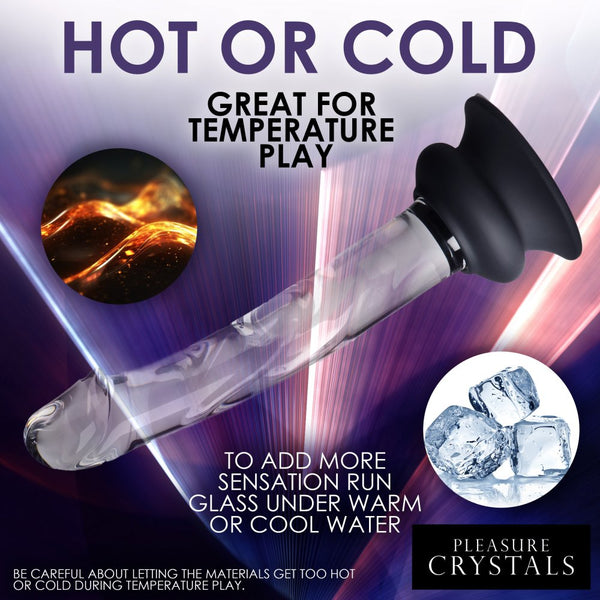 Curve Novelties Pleasure Crystals 7" Glass Dildo with Silicone Base - Extreme Toyz Singapore - https://extremetoyz.com.sg - Sex Toys and Lingerie Online Store - Bondage Gear / Vibrators / Electrosex Toys / Wireless Remote Control Vibes / Sexy Lingerie and Role Play / BDSM / Dungeon Furnitures / Dildos and Strap Ons  / Anal and Prostate Massagers / Anal Douche and Cleaning Aide / Delay Sprays and Gels / Lubricants and more...