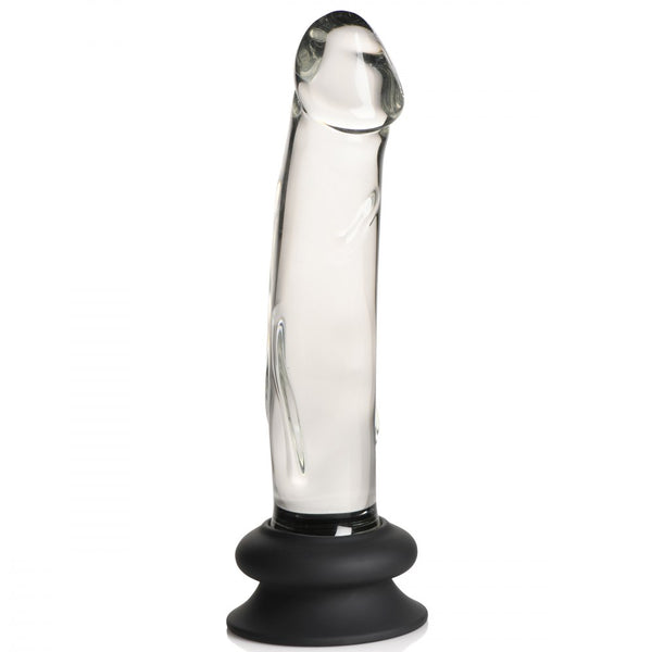 Curve Novelties Pleasure Crystals 7.6" Glass Dildo with Silicone Base - Extreme Toyz Singapore - https://extremetoyz.com.sg - Sex Toys and Lingerie Online Store - Bondage Gear / Vibrators / Electrosex Toys / Wireless Remote Control Vibes / Sexy Lingerie and Role Play / BDSM / Dungeon Furnitures / Dildos and Strap Ons  / Anal and Prostate Massagers / Anal Douche and Cleaning Aide / Delay Sprays and Gels / Lubricants and more...