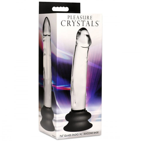 Curve Novelties Pleasure Crystals 7.6" Glass Dildo with Silicone Base - Extreme Toyz Singapore - https://extremetoyz.com.sg - Sex Toys and Lingerie Online Store - Bondage Gear / Vibrators / Electrosex Toys / Wireless Remote Control Vibes / Sexy Lingerie and Role Play / BDSM / Dungeon Furnitures / Dildos and Strap Ons  / Anal and Prostate Massagers / Anal Douche and Cleaning Aide / Delay Sprays and Gels / Lubricants and more...