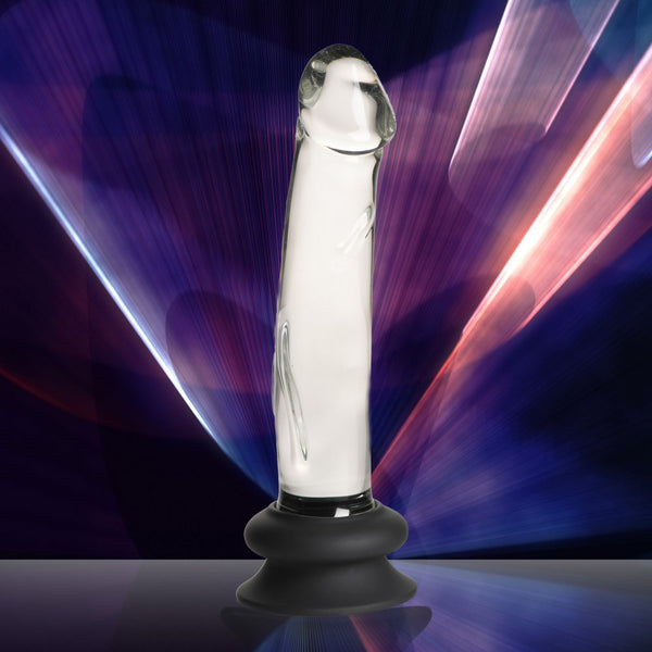 Curve Novelties Pleasure Crystals 7.6" Glass Dildo with Silicone Base - Extreme Toyz Singapore - https://extremetoyz.com.sg - Sex Toys and Lingerie Online Store - Bondage Gear / Vibrators / Electrosex Toys / Wireless Remote Control Vibes / Sexy Lingerie and Role Play / BDSM / Dungeon Furnitures / Dildos and Strap Ons  / Anal and Prostate Massagers / Anal Douche and Cleaning Aide / Delay Sprays and Gels / Lubricants and more...