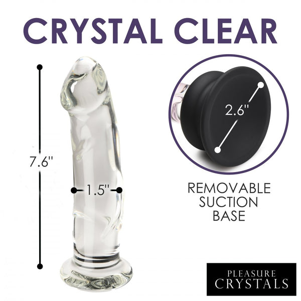 Curve Novelties Pleasure Crystals 7.6" Glass Dildo with Silicone Base - Extreme Toyz Singapore - https://extremetoyz.com.sg - Sex Toys and Lingerie Online Store - Bondage Gear / Vibrators / Electrosex Toys / Wireless Remote Control Vibes / Sexy Lingerie and Role Play / BDSM / Dungeon Furnitures / Dildos and Strap Ons  / Anal and Prostate Massagers / Anal Douche and Cleaning Aide / Delay Sprays and Gels / Lubricants and more...