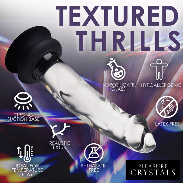 Curve Novelties Pleasure Crystals 7.6" Glass Dildo with Silicone Base - Extreme Toyz Singapore - https://extremetoyz.com.sg - Sex Toys and Lingerie Online Store - Bondage Gear / Vibrators / Electrosex Toys / Wireless Remote Control Vibes / Sexy Lingerie and Role Play / BDSM / Dungeon Furnitures / Dildos and Strap Ons  / Anal and Prostate Massagers / Anal Douche and Cleaning Aide / Delay Sprays and Gels / Lubricants and more...