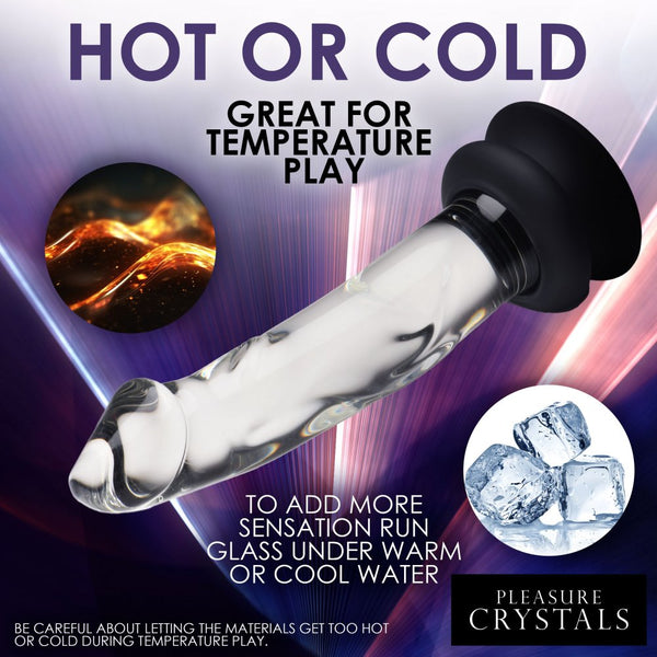 Curve Novelties Pleasure Crystals 7.6" Glass Dildo with Silicone Base - Extreme Toyz Singapore - https://extremetoyz.com.sg - Sex Toys and Lingerie Online Store - Bondage Gear / Vibrators / Electrosex Toys / Wireless Remote Control Vibes / Sexy Lingerie and Role Play / BDSM / Dungeon Furnitures / Dildos and Strap Ons  / Anal and Prostate Massagers / Anal Douche and Cleaning Aide / Delay Sprays and Gels / Lubricants and more...