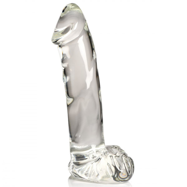 Curve Novelties Pleasure Crystals Glass 7.1" Dildo with Balls -  Extreme Toyz Singapore - https://extremetoyz.com.sg - Sex Toys and Lingerie Online Store - Bondage Gear / Vibrators / Electrosex Toys / Wireless Remote Control Vibes / Sexy Lingerie and Role Play / BDSM / Dungeon Furnitures / Dildos and Strap Ons  / Anal and Prostate Massagers / Anal Douche and Cleaning Aide / Delay Sprays and Gels / Lubricants and more...