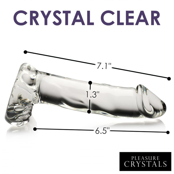 Curve Novelties Pleasure Crystals Glass 7.1" Dildo with Balls -  Extreme Toyz Singapore - https://extremetoyz.com.sg - Sex Toys and Lingerie Online Store - Bondage Gear / Vibrators / Electrosex Toys / Wireless Remote Control Vibes / Sexy Lingerie and Role Play / BDSM / Dungeon Furnitures / Dildos and Strap Ons  / Anal and Prostate Massagers / Anal Douche and Cleaning Aide / Delay Sprays and Gels / Lubricants and more...