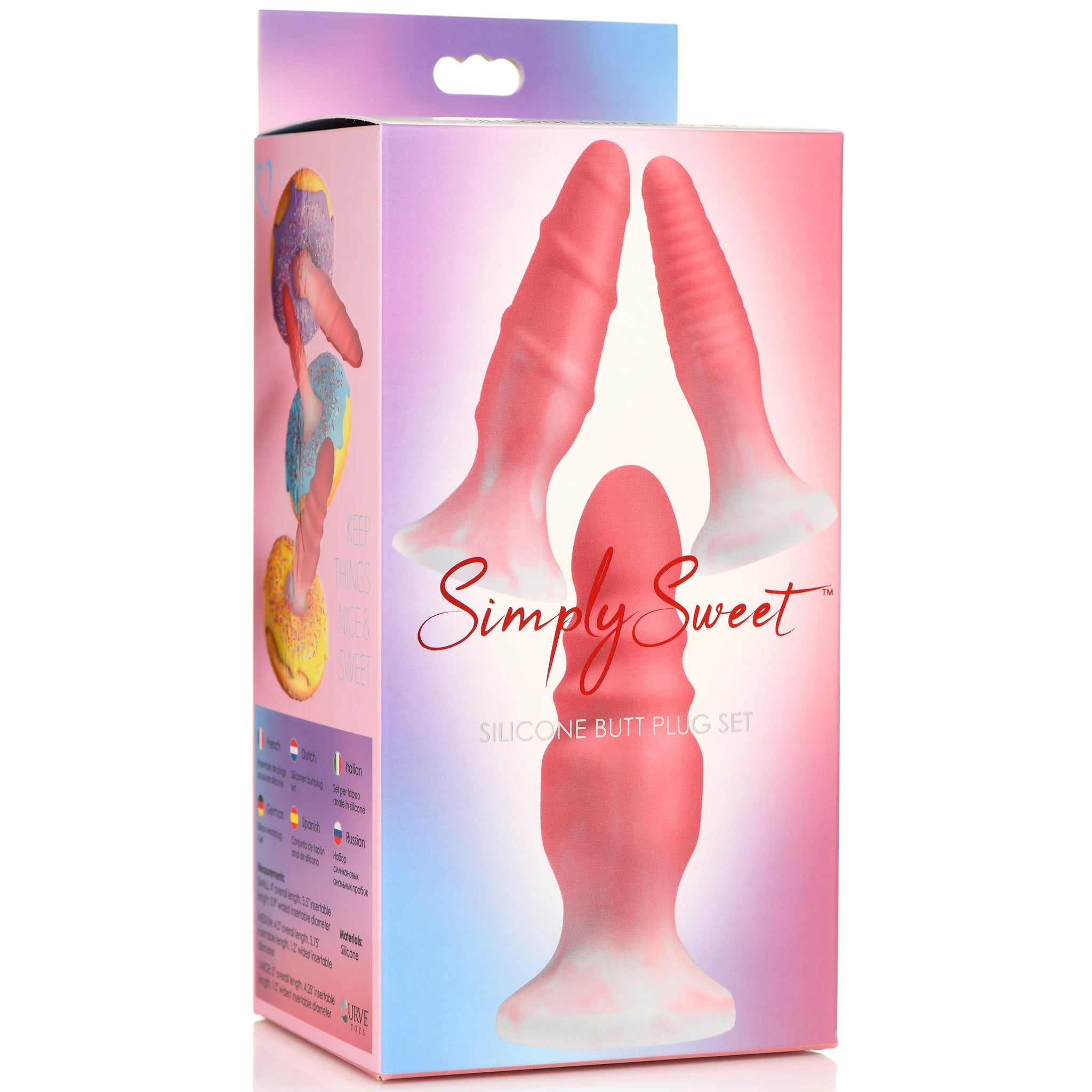 Simply Sweet 3 Piece Silicone Butt Plug Set - Pink