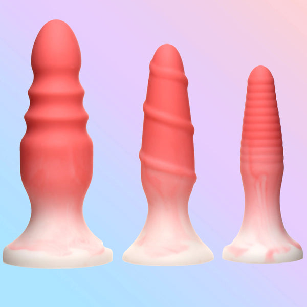 Simply Sweet 3 Piece Silicone Butt Plug Set - Pink