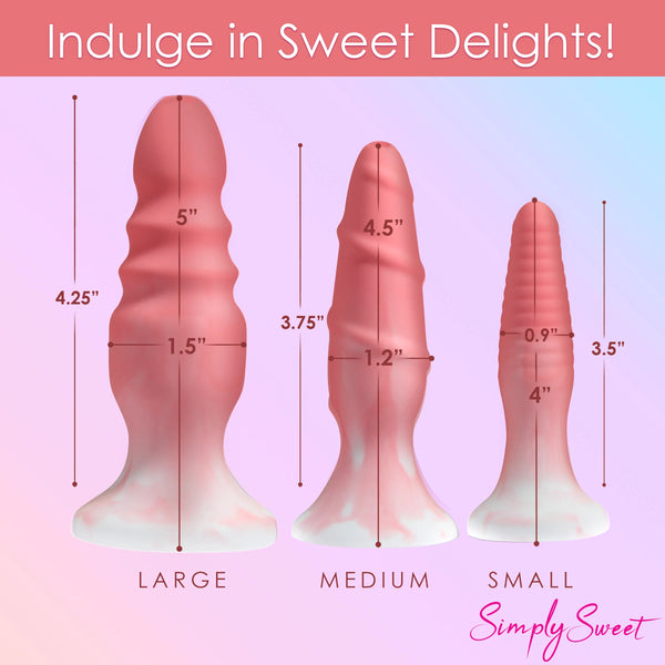 Simply Sweet 3 Piece Silicone Butt Plug Set - Pink