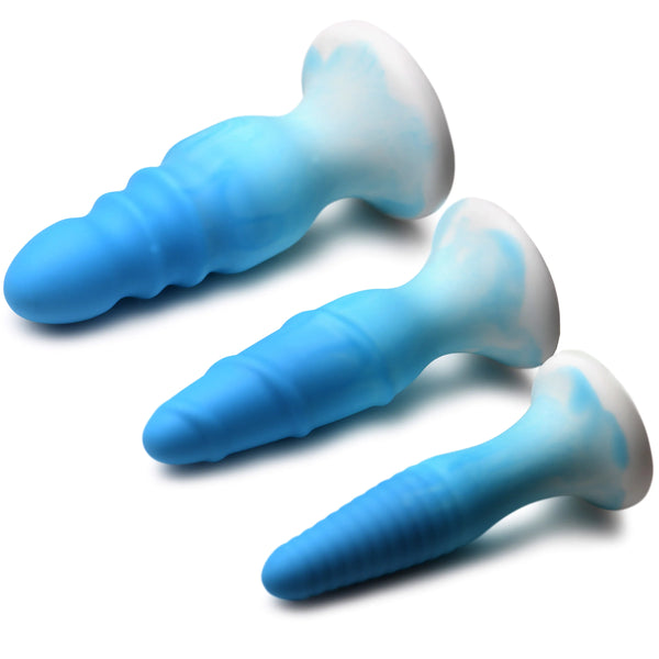 Simply Sweet 3 Piece Silicone Butt Plug Set - Blue