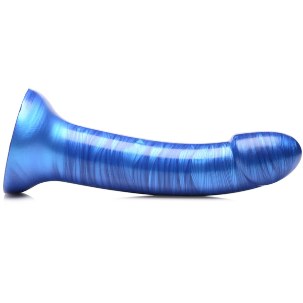 Simply Sweet Metallic Silicone 7" Dildo - Blue