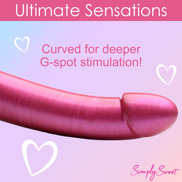 Simply Sweet Metallic Silicone 7" Dildo - Pink