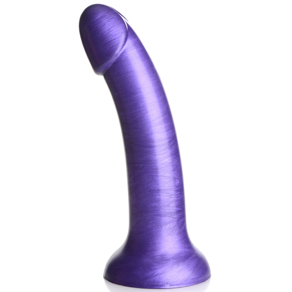 Simply Sweet Metallic Silicone 7" Dildo - Purple