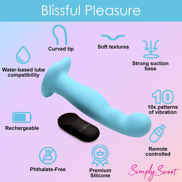 Curve Novelties Simply Sweet 21X Vibrating Thick Rechargeable Silicone Dildo with Remote Control - Extreme Toyz Singapore - https://extremetoyz.com.sg - Sex Toys and Lingerie Online Store - Bondage Gear / Vibrators / Electrosex Toys / Wireless Remote Control Vibes / Sexy Lingerie and Role Play / BDSM / Dungeon Furnitures / Dildos and Strap Ons  / Anal and Prostate Massagers / Anal Douche and Cleaning Aide / Delay Sprays and Gels / Lubricants and more...
