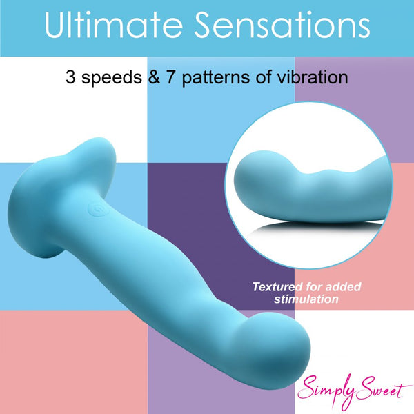 Curve Novelties Simply Sweet 21X Vibrating Thick Rechargeable Silicone Dildo with Remote Control - Extreme Toyz Singapore - https://extremetoyz.com.sg - Sex Toys and Lingerie Online Store - Bondage Gear / Vibrators / Electrosex Toys / Wireless Remote Control Vibes / Sexy Lingerie and Role Play / BDSM / Dungeon Furnitures / Dildos and Strap Ons  / Anal and Prostate Massagers / Anal Douche and Cleaning Aide / Delay Sprays and Gels / Lubricants and more...