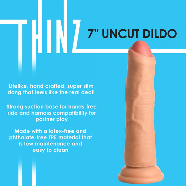 Curve Novelties Thinz 7" Uncut Dildo - Extreme Toyz Singapore - https://extremetoyz.com.sg - Sex Toys and Lingerie Online Store - Bondage Gear / Vibrators / Electrosex Toys / Wireless Remote Control Vibes / Sexy Lingerie and Role Play / BDSM / Dungeon Furnitures / Dildos and Strap Ons  / Anal and Prostate Massagers / Anal Douche and Cleaning Aide / Delay Sprays and Gels / Lubricants and more...