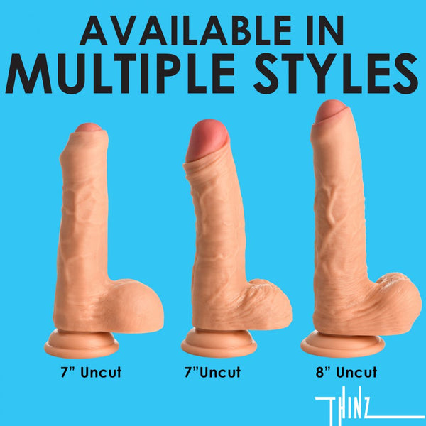 Curve Novelties Thinz 7" Dildo with Foreskin and Balls - Extreme Toyz Singapore - https://extremetoyz.com.sg - Sex Toys and Lingerie Online Store - Bondage Gear / Vibrators / Electrosex Toys / Wireless Remote Control Vibes / Sexy Lingerie and Role Play / BDSM / Dungeon Furnitures / Dildos and Strap Ons / Anal and Prostate Massagers / Anal Douche and Cleaning Aide / Delay Sprays and Gels / Lubricants and more...