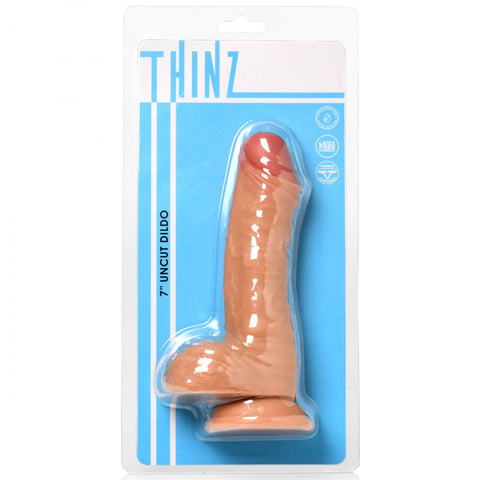 Curve Novelties Thinz 7" Dildo with Foreskin and Balls - Extreme Toyz Singapore - https://extremetoyz.com.sg - Sex Toys and Lingerie Online Store - Bondage Gear / Vibrators / Electrosex Toys / Wireless Remote Control Vibes / Sexy Lingerie and Role Play / BDSM / Dungeon Furnitures / Dildos and Strap Ons / Anal and Prostate Massagers / Anal Douche and Cleaning Aide / Delay Sprays and Gels / Lubricants and more...