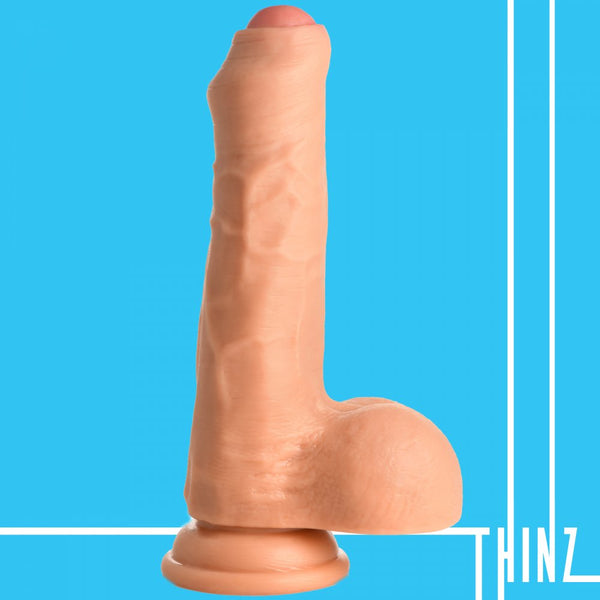 Curve Novelties Thinz 7" Uncut Dildo with Balls - Extreme Toyz Singapore - https://extremetoyz.com.sg - Sex Toys and Lingerie Online Store - Bondage Gear / Vibrators / Electrosex Toys / Wireless Remote Control Vibes / Sexy Lingerie and Role Play / BDSM / Dungeon Furnitures / Dildos and Strap Ons  / Anal and Prostate Massagers / Anal Douche and Cleaning Aide / Delay Sprays and Gels / Lubricants and more...