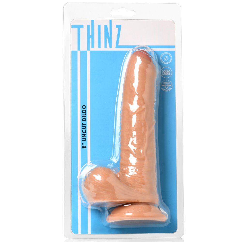 Curve Novelties Thinz 7" Uncut Dildo with Balls - Extreme Toyz Singapore - https://extremetoyz.com.sg - Sex Toys and Lingerie Online Store - Bondage Gear / Vibrators / Electrosex Toys / Wireless Remote Control Vibes / Sexy Lingerie and Role Play / BDSM / Dungeon Furnitures / Dildos and Strap Ons  / Anal and Prostate Massagers / Anal Douche and Cleaning Aide / Delay Sprays and Gels / Lubricants and more...