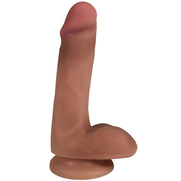 Easy Riders 6" Dual Density Bioskin Dildo with Balls - Tan