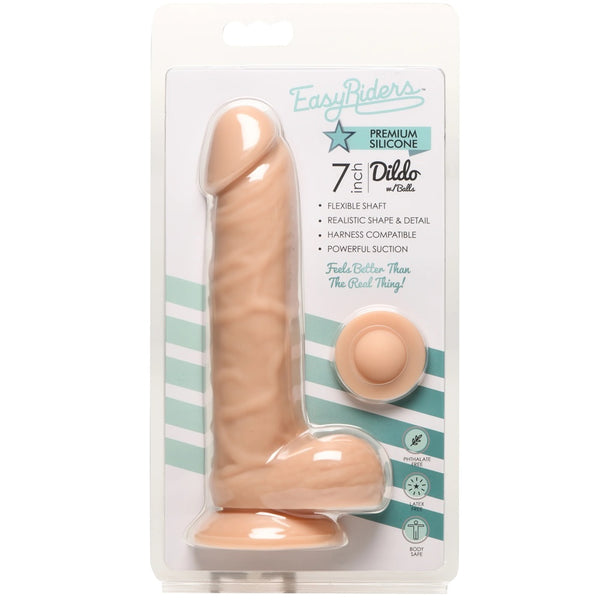 Easy Riders 7" Silicone Dildo with Balls - Light