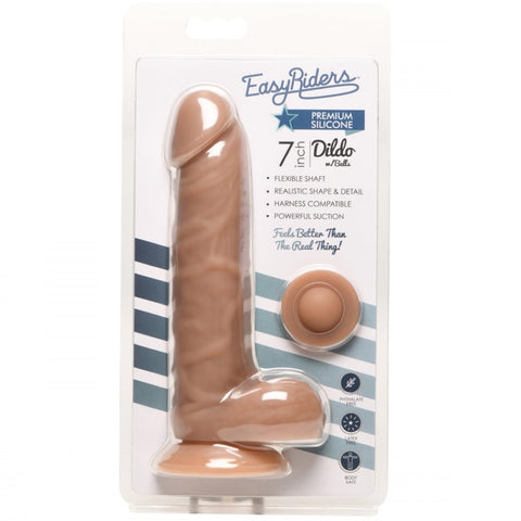 Easy Riders 7" Silicone Dildo with Balls - Medium